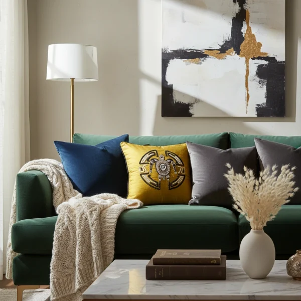 Seashells Handmade Embroidery Cushion cover