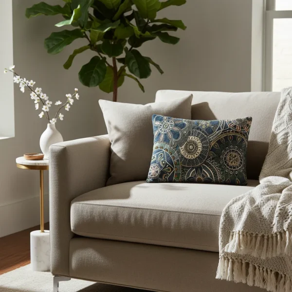 Aureole Multi Colour Embroidery Cushion Cover