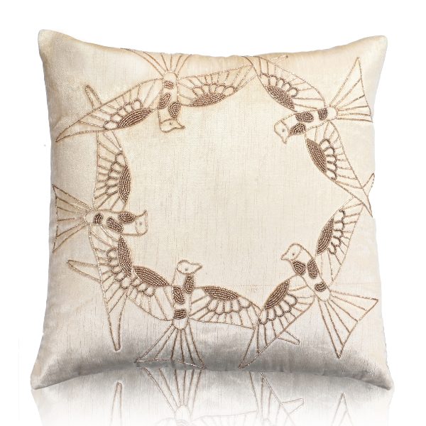 Unity Bird Hand Embroidery Cushion Cover