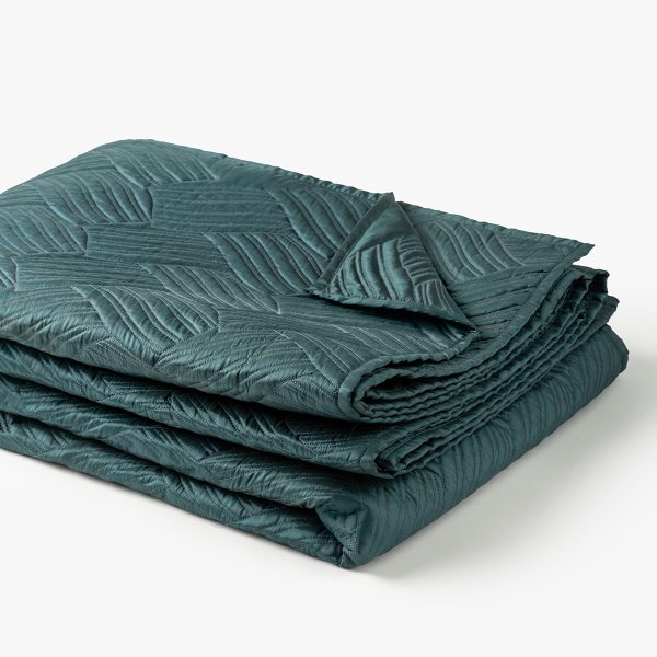 Geometric Art Embroidery Bedspread Jungle Green