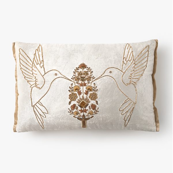 Flying Bird Embroidered Line Cushion Cover – Home Accent